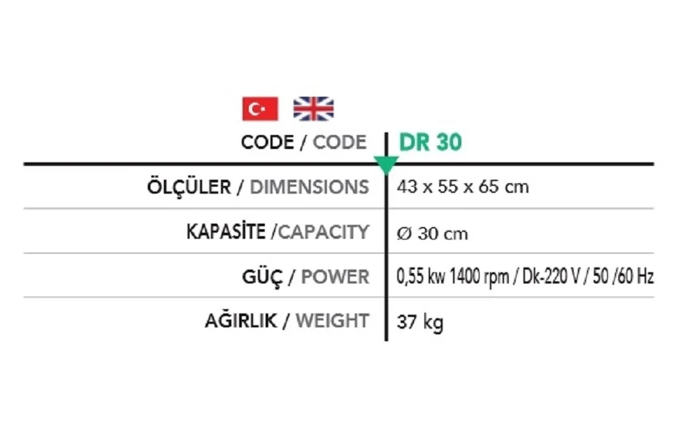 Hamur Açma Makinesi - DR30