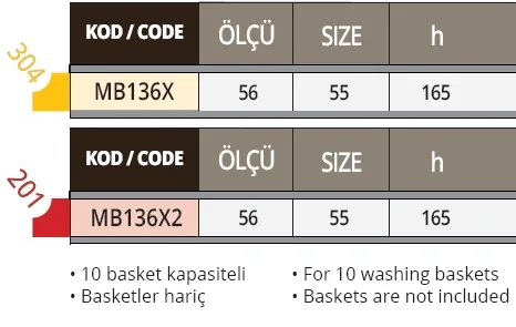 Kaset Taşıma Arabası Yüksek- 201K. MB136X2