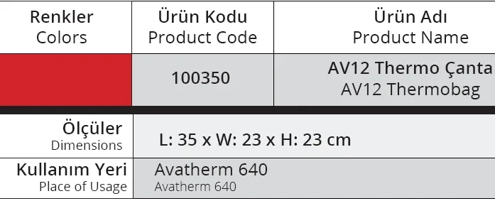 Servis Çantası, 640 Model için - AV12 - 100350