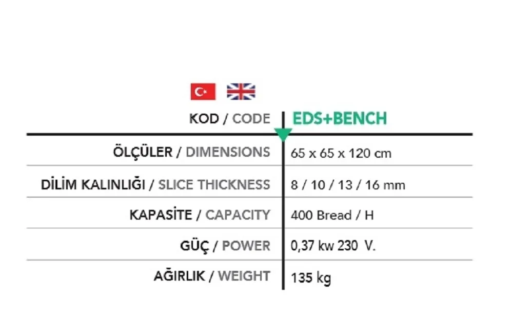Ekmek Kesme Makinesi - EDS-BENCH