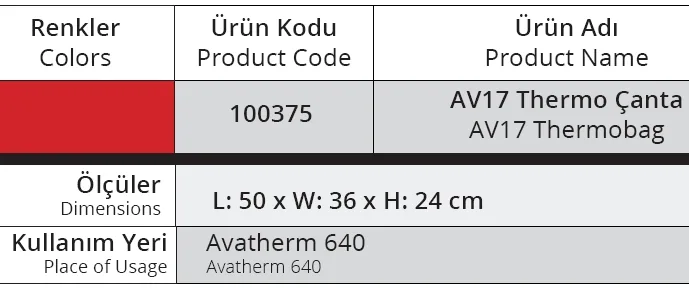 Servis Çantası, Büyük, 640  Model için - AV17 -100375