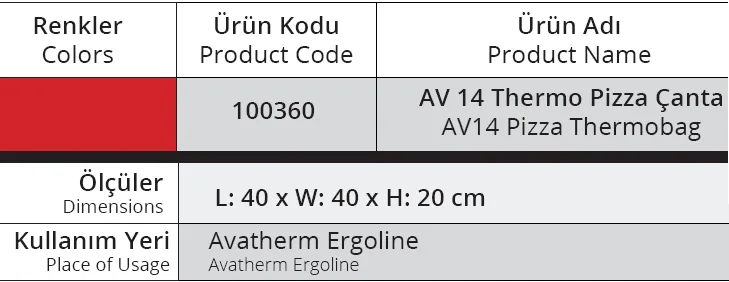 Servis Çantası, Ergoline  Model için - AV14 - 100360