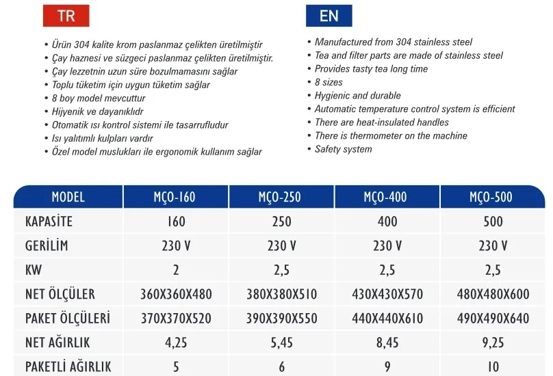Çay Otomatı - Çayomat-500 Bardak - MÇO-500