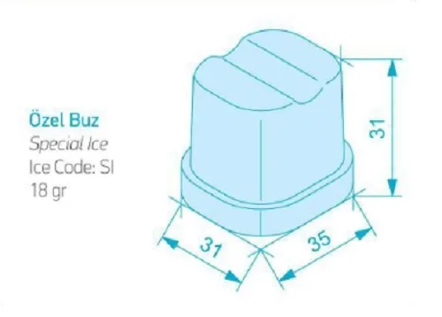 Küp Buz Makinesi, 32 Kg/Gün - FR-35