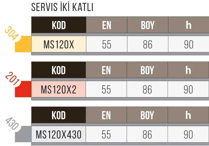 Servis Arabası 2 Katlı , 201K. - MS120X2