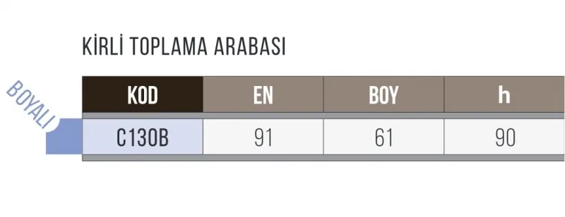 Kirli Toplama Arabası, Torbalı, Boyalı - C130B