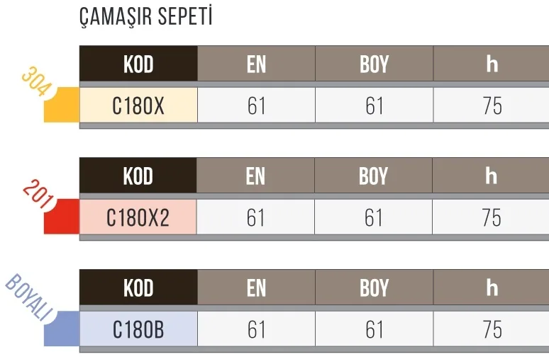 Kirli Çamaşır Toplama Arabası, Tel,  201K - C180X2